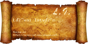 Lévai István névjegykártya